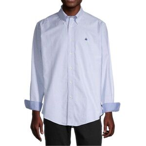 Brooks Brothers Regent Fit Oxford Light Blue Pinstripe Mens Original Polo Shirt